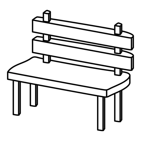 Fából készült Park szék elszigetelt ikon — Stock Vector