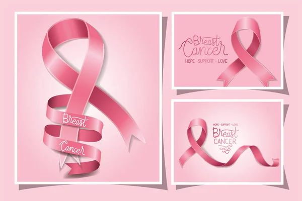 Conception de sensibilisation au cancer du sein — Image vectorielle