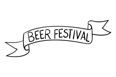 Oktoberfest yazı tipi ve kurdele çerçevesi