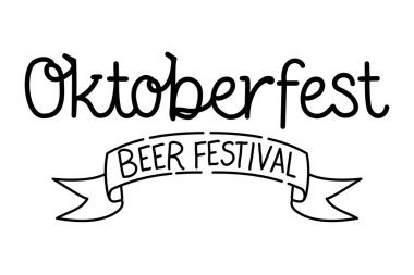 Oktoberfest yazı tipi ve kurdele çerçevesi