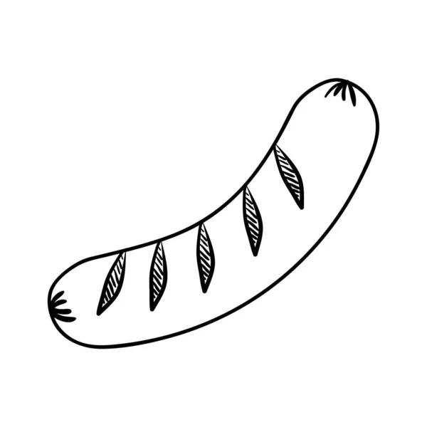 Delicioso salchicha frankfurter aislado icono — Archivo Imágenes Vectoriales