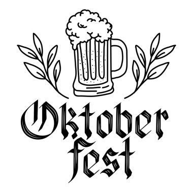 Harfli bira kavanozu Oktoberfest kutlama ikonu
