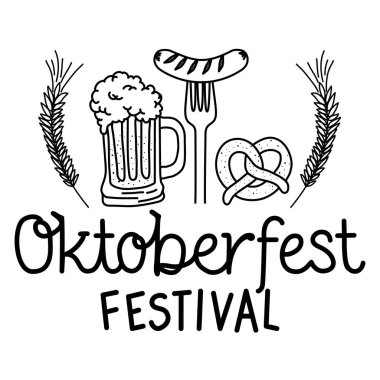 Krakerli bira kavanozu ve sosisli Ekim Festivali kutlama ikonu