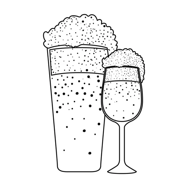 Pivo sklenice s pohárem oktoberfest oslava — Stockový vektor