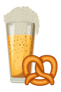 Çubuk krakerle bira bardağı, Ekim Festivali kutlaması.