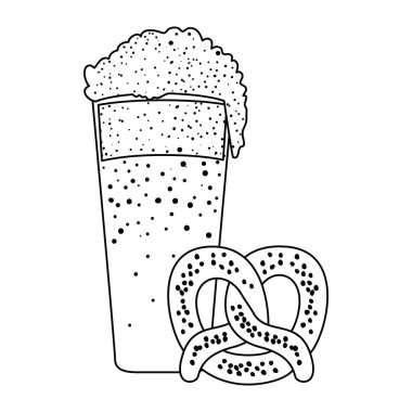 Çubuk krakerle bira bardağı, Ekim Festivali kutlaması.