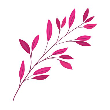 Yapraklı dal pembe dekoratif simge