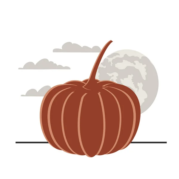 Halloween zucca verdura isolato icona — Vettoriale Stock