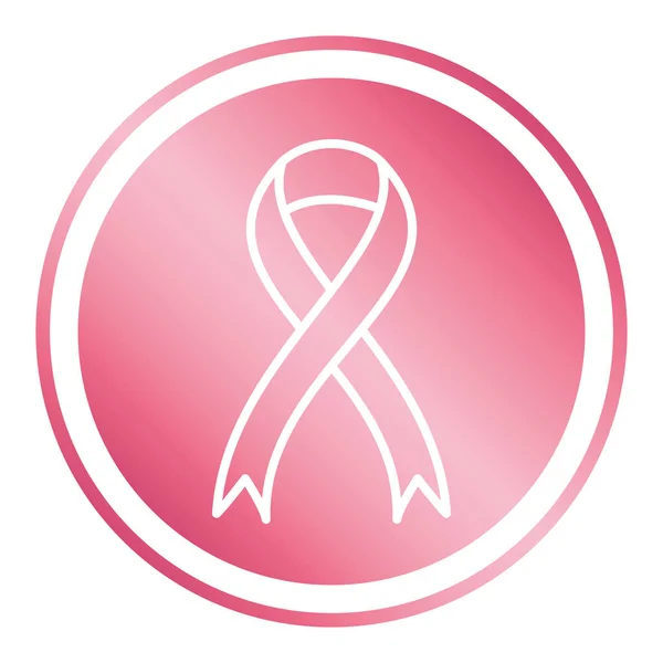 Ruban de campagne sur le cancer du sein dans un cadre circulaire — Image vectorielle