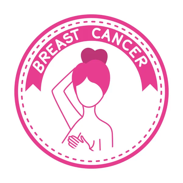 Bröstcancer kampanj band med kvinna — Stock vektor
