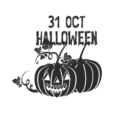 Cadılar bayramı balkabakları ve yüzler sahnesi