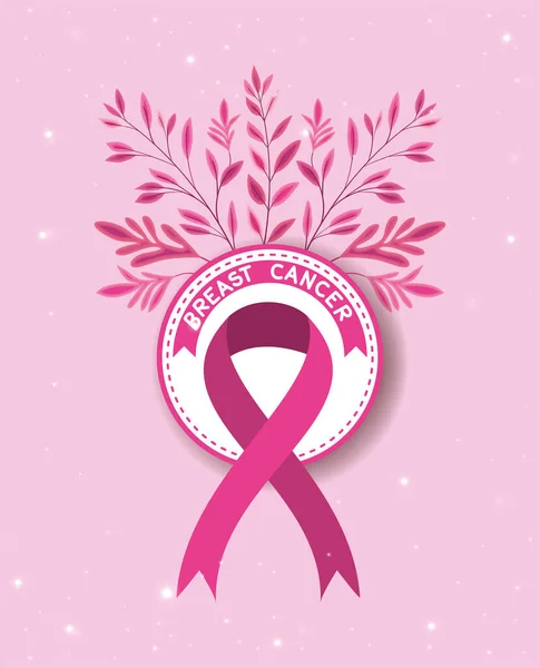 स्तन कर्करोग जागरूकता रिबन मोहीम — स्टॉक व्हेक्टर