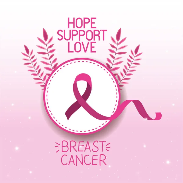 Campagna di sensibilizzazione sul cancro al seno — Vettoriale Stock
