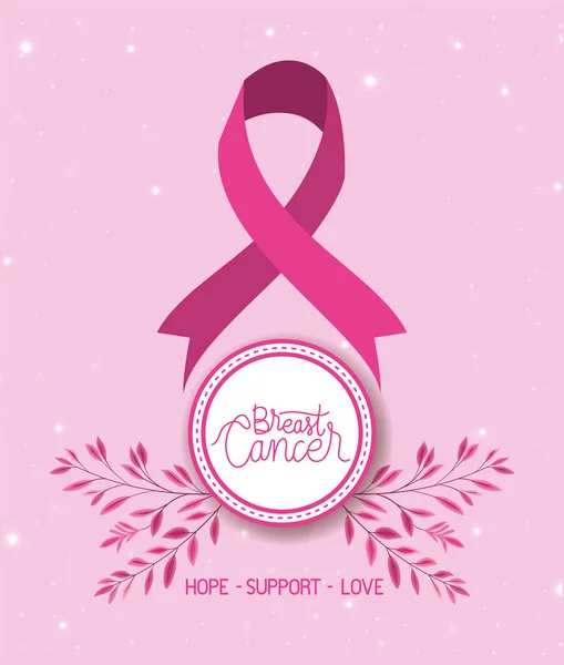 Campagne de sensibilisation au cancer du sein — Image vectorielle