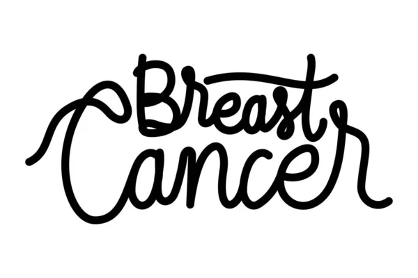 Caligrafía campaña cáncer de mama — Vector de stock