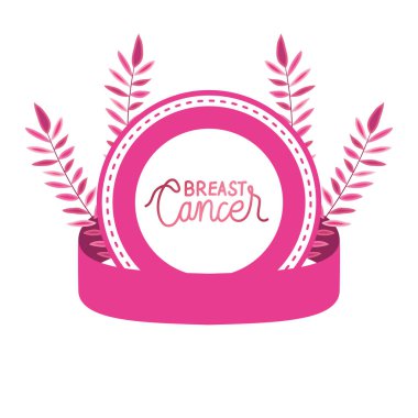 Yapraklı göğüs kanseri kampanyası kurdelesi.