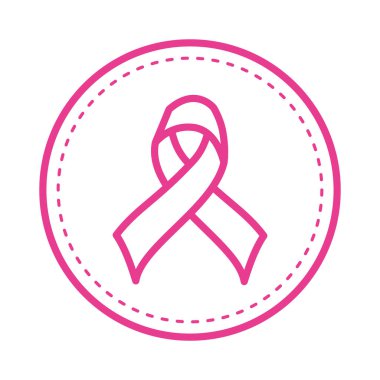 Dairesel çerçevede göğüs kanseri kampanyası kurdelesi