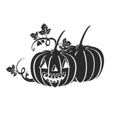 Cadılar bayramı balkabakları ve yüzler sahnesi