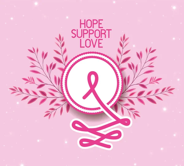 Campagne de sensibilisation au cancer du sein — Image vectorielle