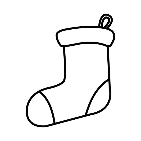 Joyeux joyeux Noël chaussette icône — Image vectorielle