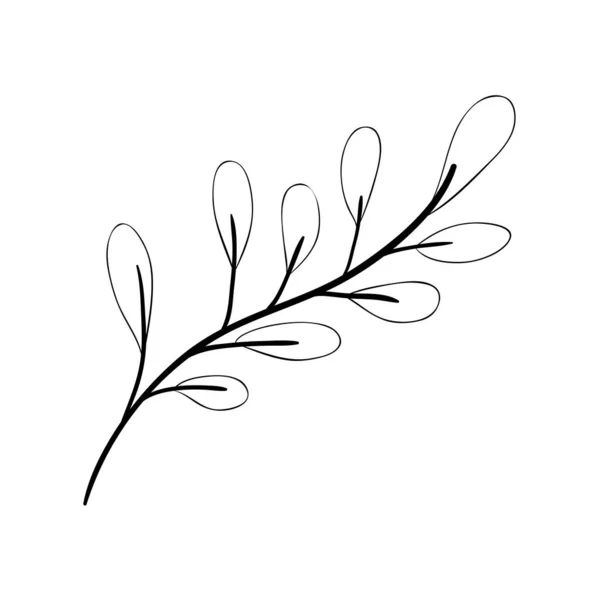 Ág levelek dekoratív ikon — Stock Vector