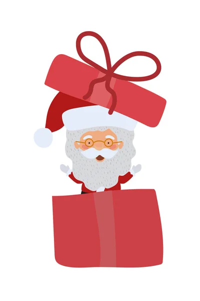 Frohe Weihnachten Weihnachtsmann in Geschenkcharakter — Stockvektor