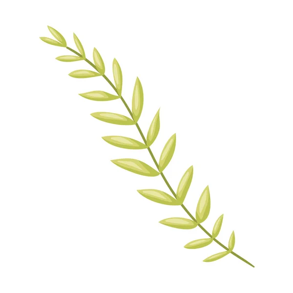 Branche avec icône décorative de feuilles — Image vectorielle