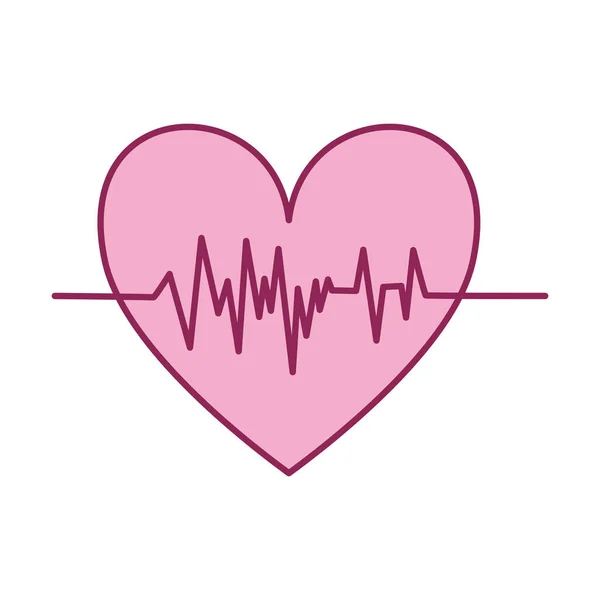 Heart cardio breast cancer charity icon — Stock Vector