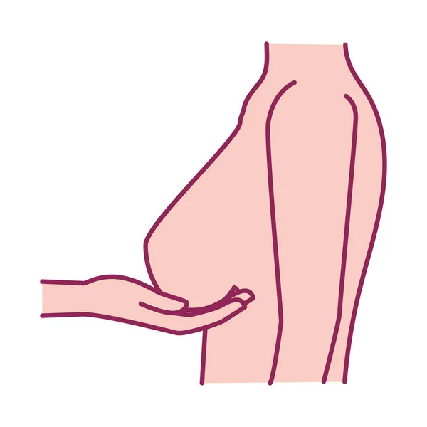 Câncer de mama mulher corpo auto-exame — Vetor de Stock