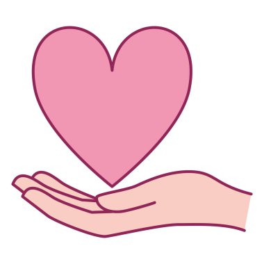 Kalp kanseri yardım ikonu olan bir el.
