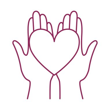 Kalp kanseri yardım ikonu olan eller.