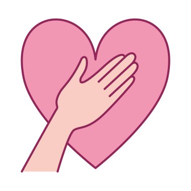 Kalp kanseri yardım ikonu olan bir el.
