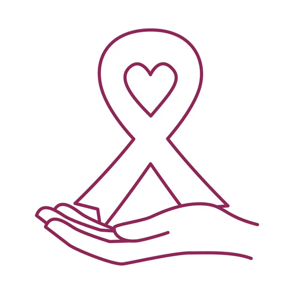 Campagne de levage du ruban de sensibilisation au cancer du sein — Image vectorielle
