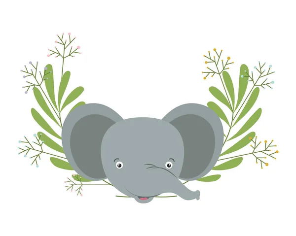 Mignon petit éléphant avec couronne de couronne — Image vectorielle