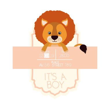 Şirin küçük aslan. Bu bir erkek kartı.