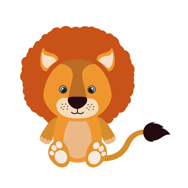Mignon petit lion caractère animal — Image vectorielle