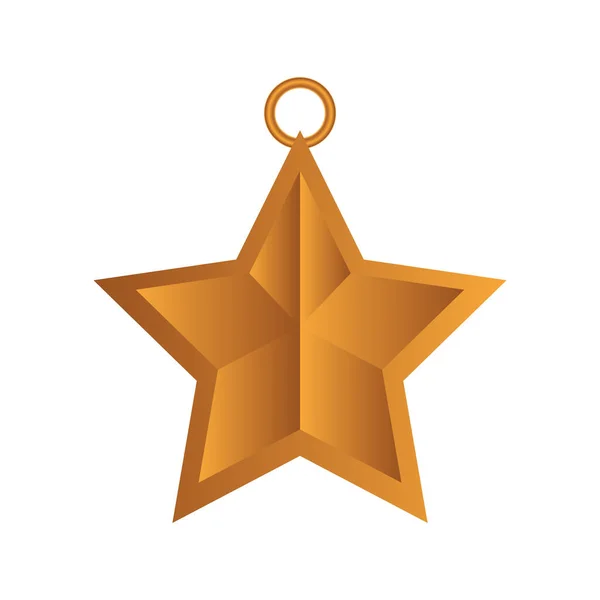 Happy merry christmas golden star decoration — Stock Vector