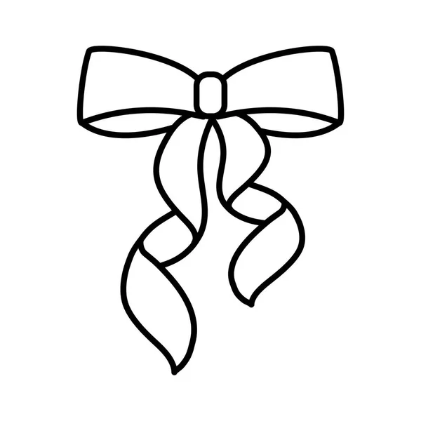 Bow tie ribbon decorative icon — Stock Vector