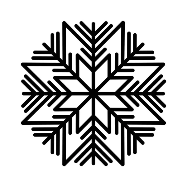 Happy merry christmas snöflinga ikonen — Stock vektor