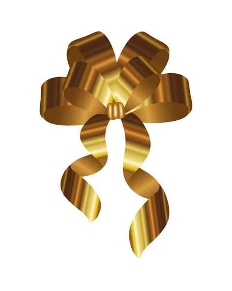 Χρυσό τόξο κορδέλα διακοσμητικό εικονίδιο — Διανυσματικό Αρχείο