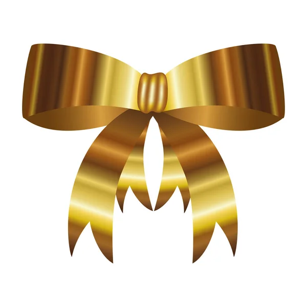 Ruban d'arc doré icône décorative — Image vectorielle