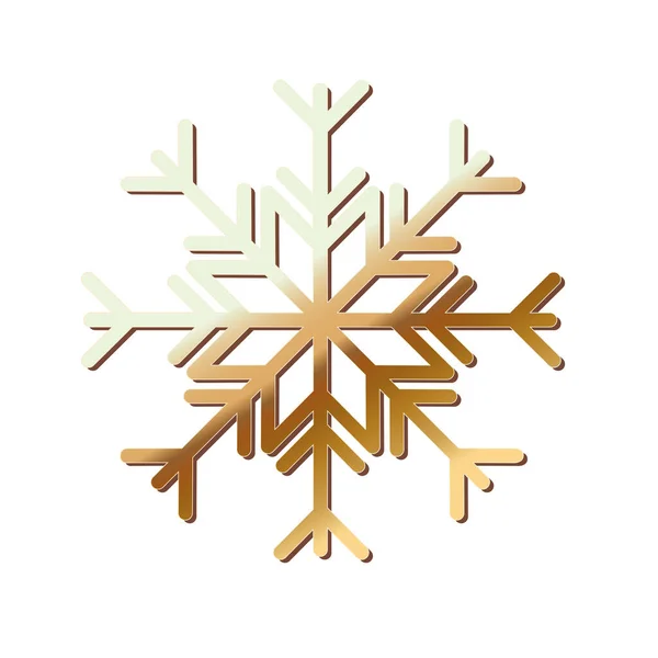 Счастливого Рождества, снежинка золотая — стоковый вектор