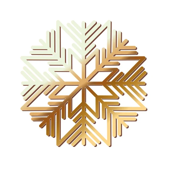 Feliz Navidad copo de nieve de oro — Archivo Imágenes Vectoriales