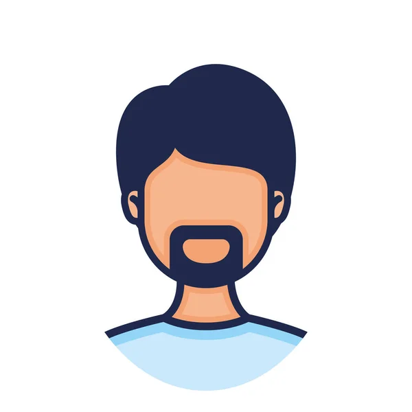 Cara de homem cabeça com caráter avatar barba — Vetor de Stock