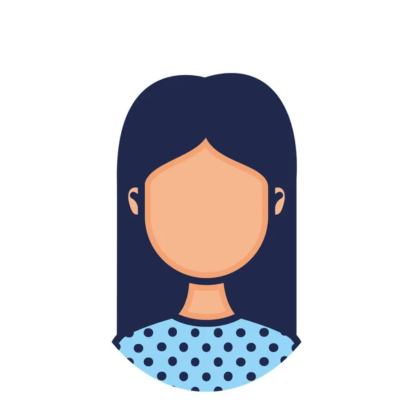 Head woman face avatar character — ストックベクタ