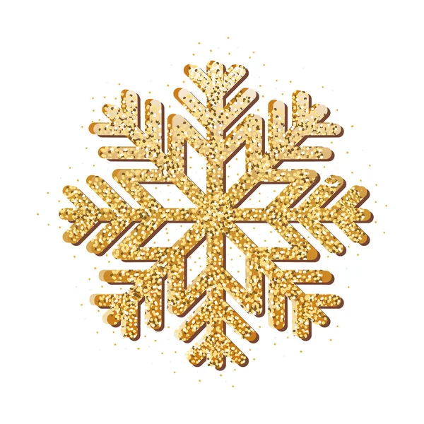 Happy merry christmas snowflake gold — Stock Vector