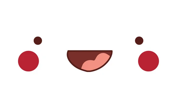 Happy kawaii cartoon gezicht met wangen vector ontwerp — Stockvector