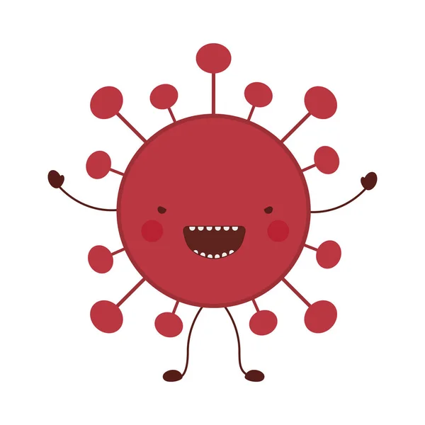 Covid 19 virus kawaii diseño de vectores de dibujos animados — Archivo Imágenes Vectoriales