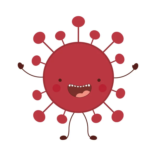 Covid 19 virus kawaii cartoon vector design — Stock Vector