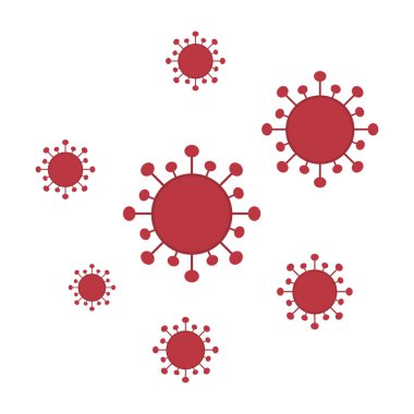 Kırmızı Covid 19 virüs vektör tasarımı
